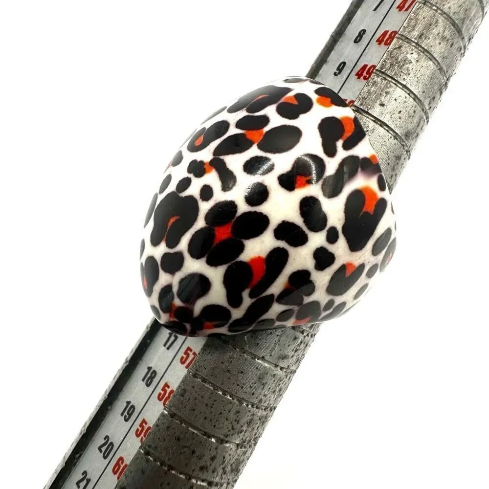 Black and orange leopard cocktail ring